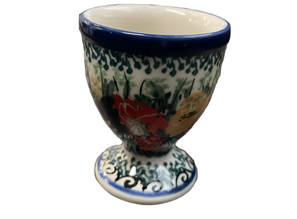 Bolesławiec, polish pottery,egg cup, jajecznik,FLOWERS