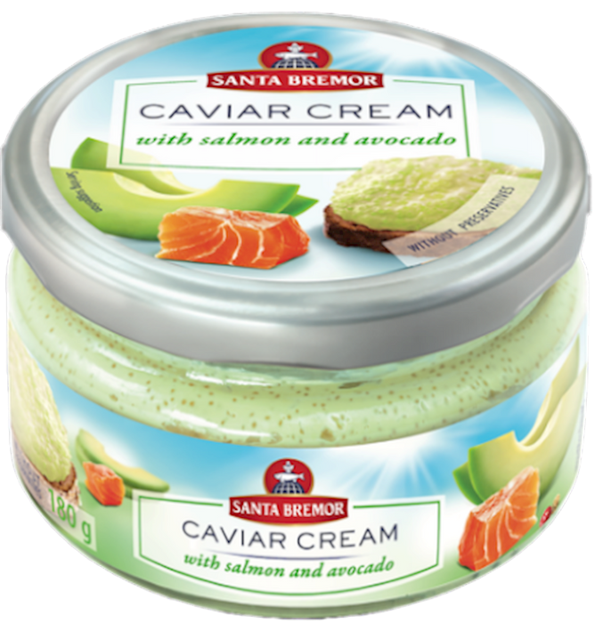 CAVIAR CREAM CAPELIN WITH SALMON&AVOCADO, SANTA BREMOR 180G / 6.3 OZ