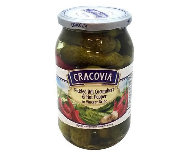 CRACOVIA DILL WITH HOT PEPPERS,OGORKI Z OSTRA PAPRYKA,860G