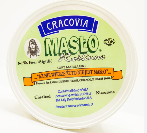 CRACOVIA VEGETABLE BUTTER SPREAD, MASLO ROSLINNE, 1LB