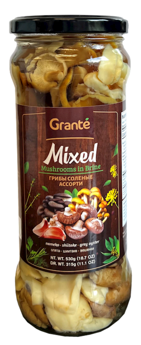 GRANTE Mushrooms, Mixed Mushrooms In Brine, 580ml Jar