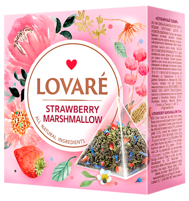 LOVARE Strawberry Marshmallow Tea in Pyramids