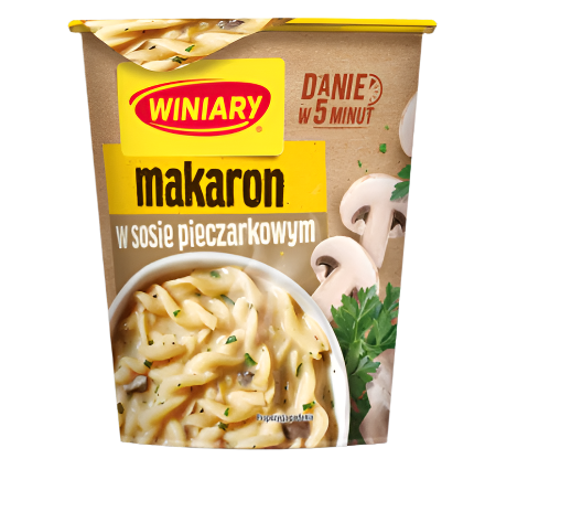 MAKARON W SOSIE PIECZARKOWYM, KUBEK,SOUP WITH PASTA WITH MUSHROOMS,WINIARY