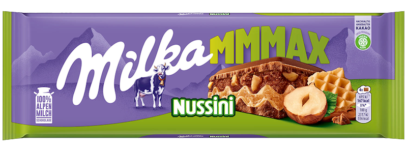 MILKA Milk Chocolate Bar Nussini with Hazelnuts and Cream