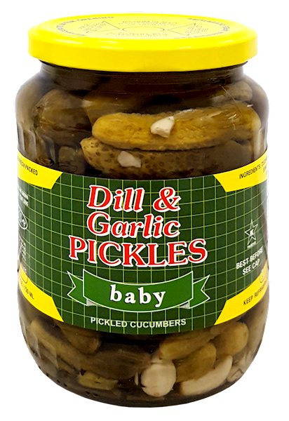 PICKLES CUCUMBERS, "BABY" WITH DILL & GARLIC, JAR