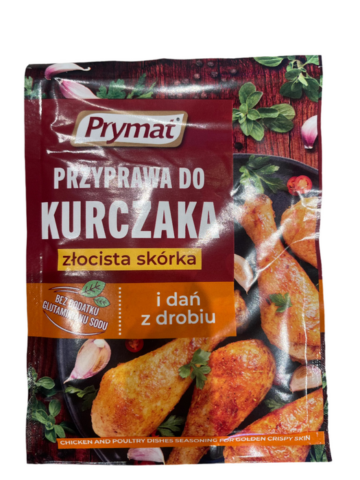 PRYMAT CHICKEN SEASONING,PRZYPRAWA DO KURCZAKA ZLOCISTA SKORKA,30G
