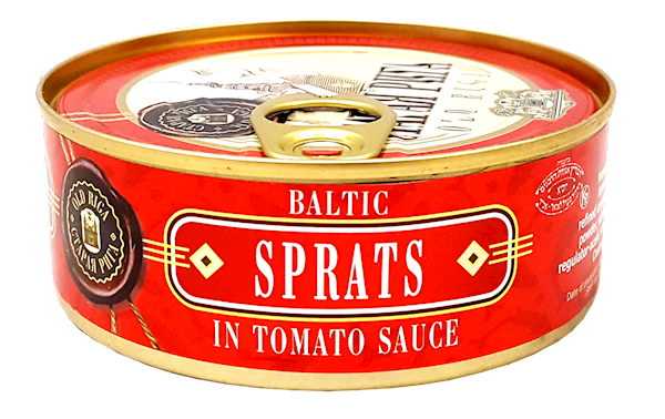 SPRATS SMOKED IN TOMATO SAUCE, OLD RIGA KOSHER , LATVIA, 240G