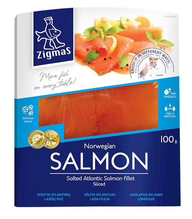ZIGMAS, SALTED SLICED SALMON FILLET 100G
