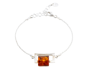Delicate bracelet with cognac amber