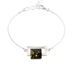 Delicate bracelet with cognac/black amber