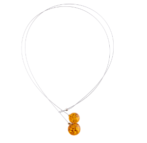 Double amber ball necklaces