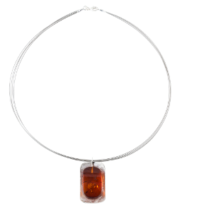 Elegant rectangle amber necklaces