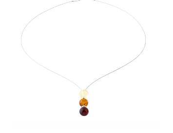 Triple amber balls necklaces