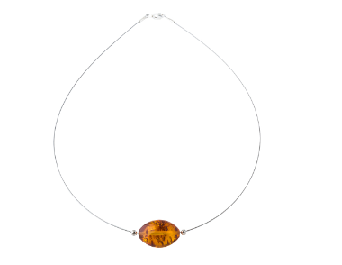 Cognac oval amber necklaces