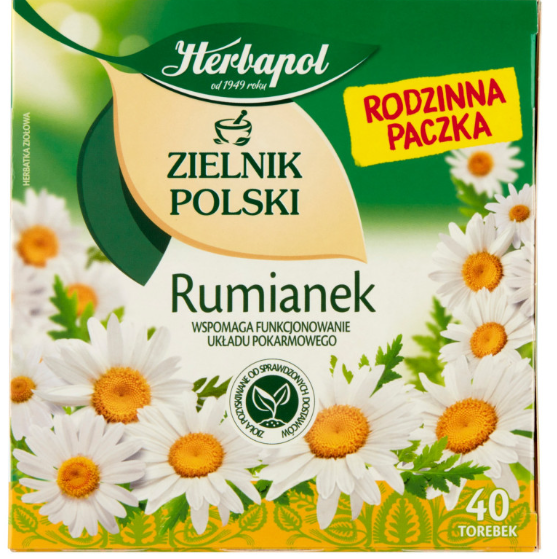 HERBAPOL Herbal tea, chamomile, RUMIANEK RODZINNA 40x1.5g, 60 g