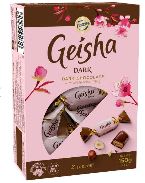 Fazer Geisha Dark Chocolate With Hazelnut Filling Box