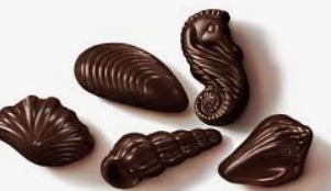 DARK CHOCOLATE SEASHELLS, OLD-EXCELLENT