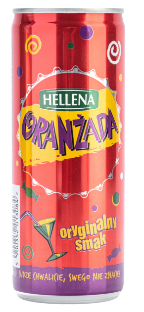 ORANZADA CZERWONA PUSZKA, RED ORANGEADE CAN 0.25L