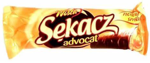 SEKACZ ADVOKAT W CZEKOLADZIE, WAFFLE IN CHOCOLATE WITH CREAMY FILLING,WISLA