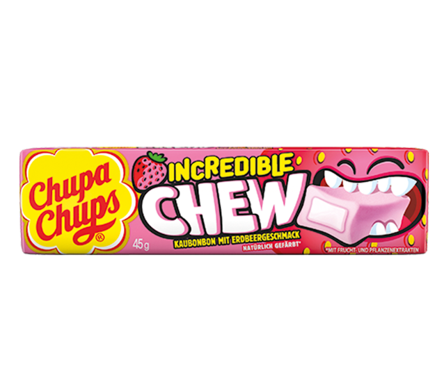 CHUPA CHUPS BubBLE GUM, Incredible Chew Erdbeere, Holland