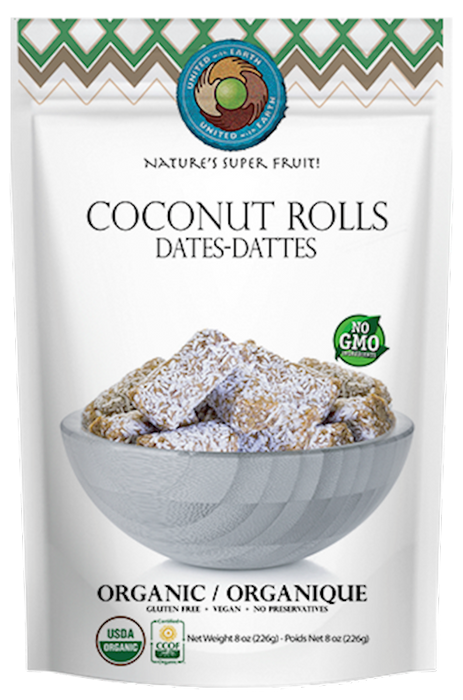 UNITED WITH EARTH Organic Coconut Rolls with Dates