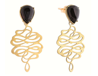 Unique earrings with cherry amber