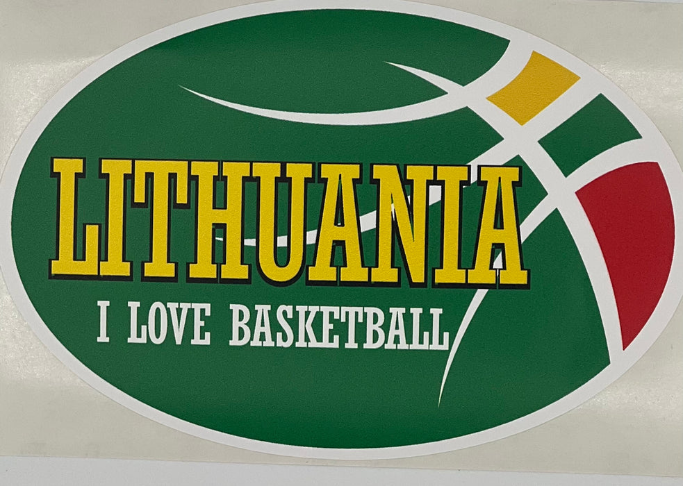 Paper stickers Lithuania I love basketball
