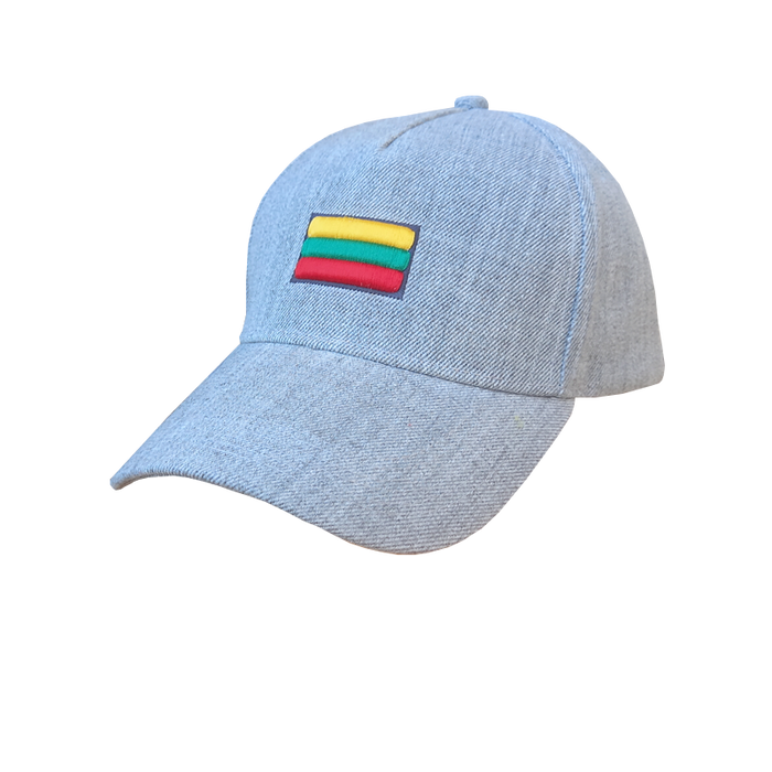 Melange color cap with embroidered tricolor flag