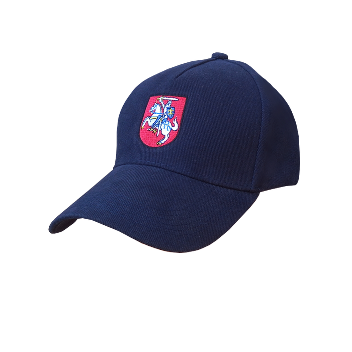 Dark blue cap with embroidered Vytis