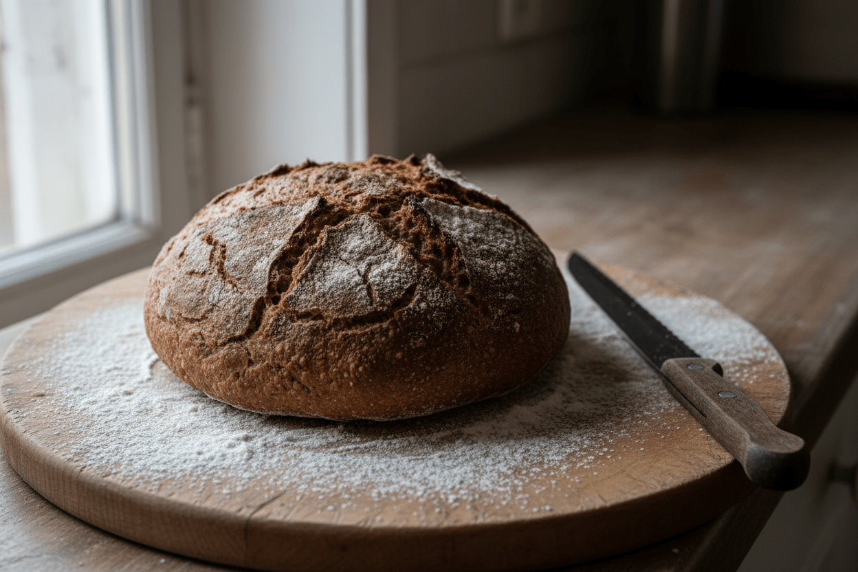 Homemade Polish Farmer’s Bread — rustic European rye loaf with caraway and honey.