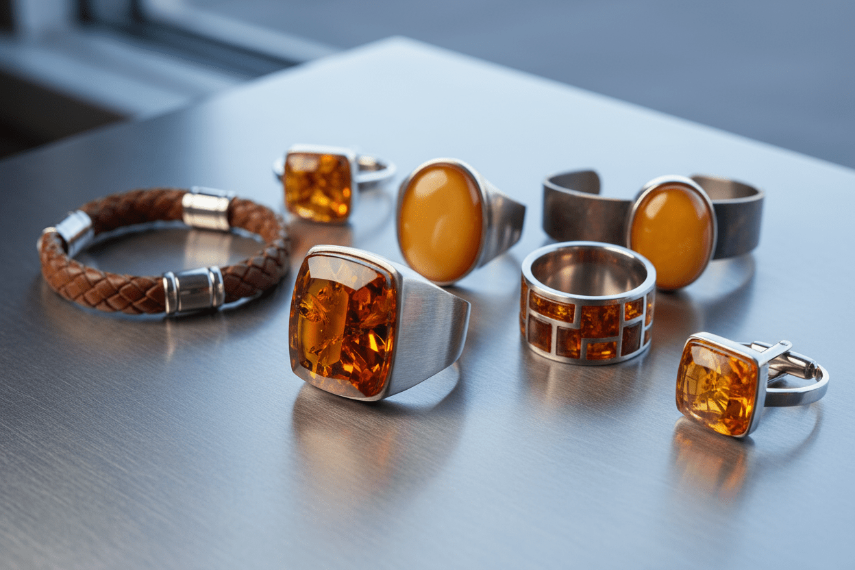Men’s Amber Jewelry | Rings, Bracelets & Cufflinks