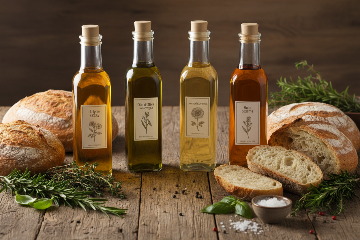 assorted European cooking oils including Kujawski rapeseed, Ciuti avocado, Chumak sunflower and Palermo olive oil
