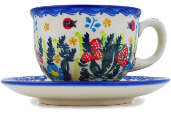 Cup with Saucer Spring  Garden Berries Theme UNIKAT
