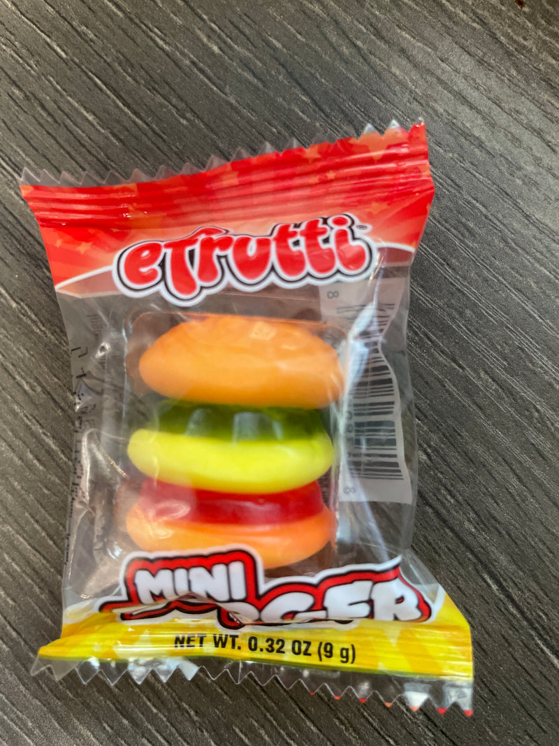 MINI BURGER GUMMI CANDY, EFRUTTI