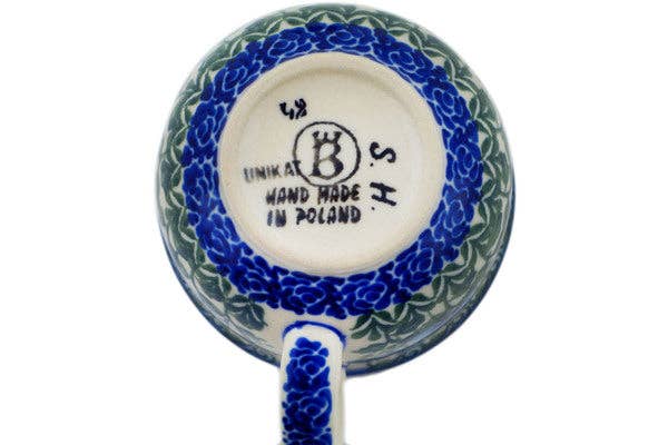 Cup with Saucer Fresh Flora Theme, polish pottery Boleslawiec
