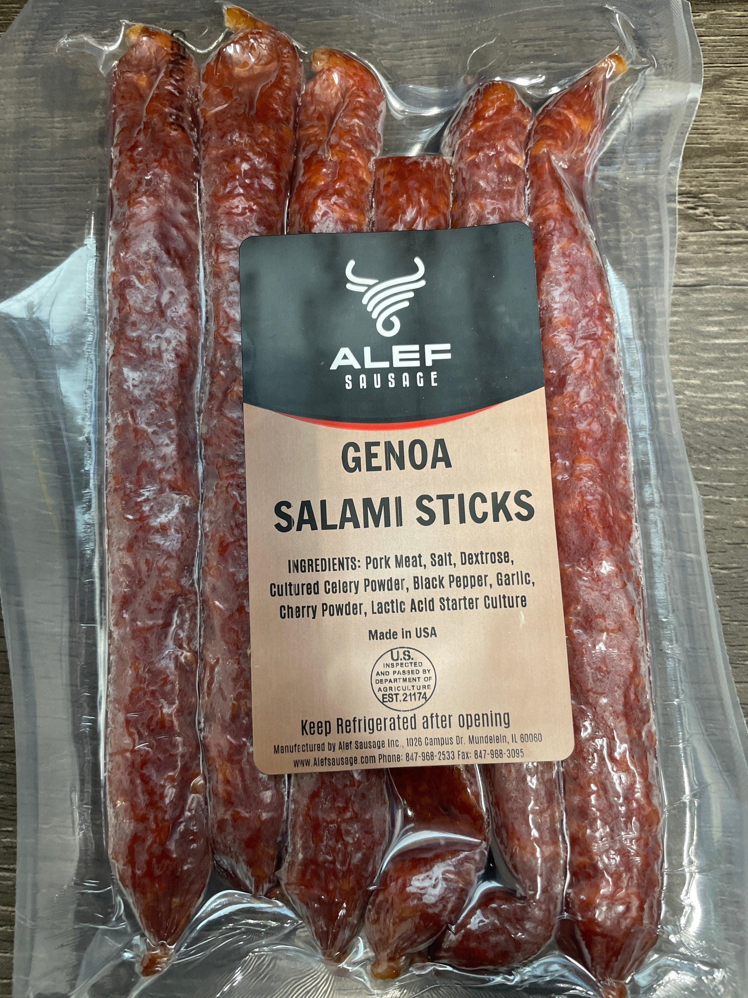 ALEF GENOA SALAMI STICKS PRE-PACK 10oz