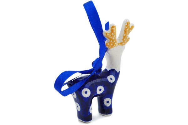 Deer Ornament 3" Peacock Eyes Theme