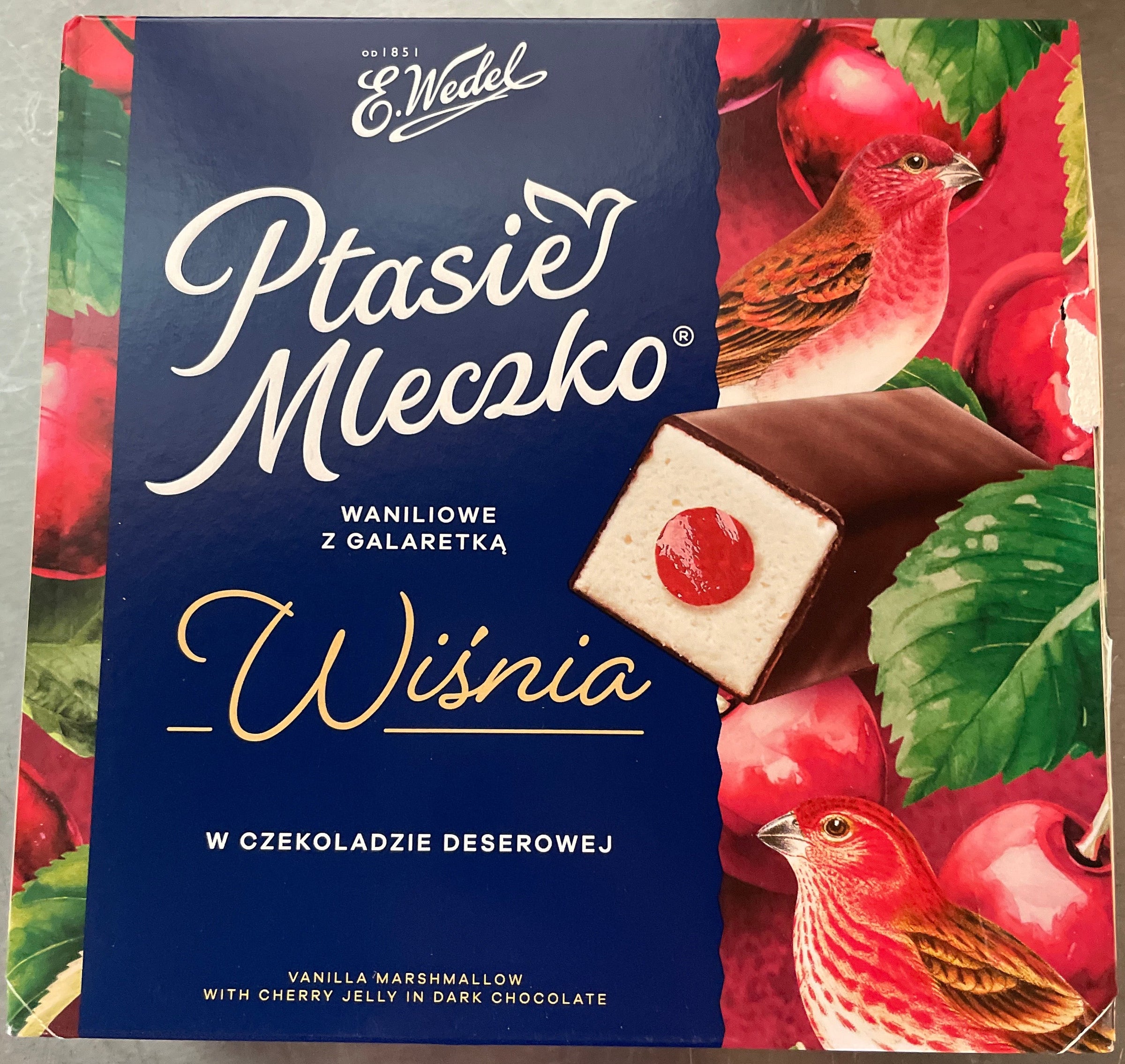 PTASIE MLECZKO CHOCOLATE CANDIES WISNIA  340G