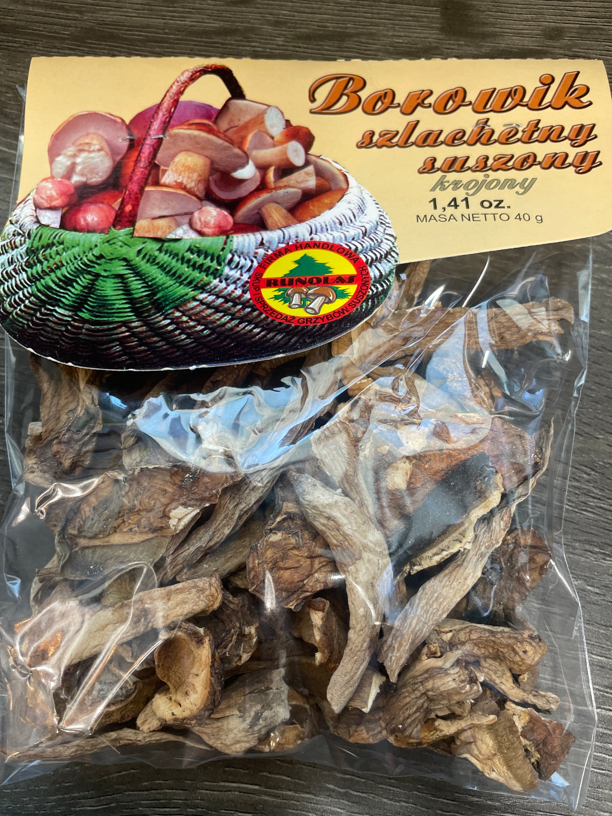 BOROWIK SZLACHETNY, DRIED SLICED BOLETUS,RUNOLAS, 40G