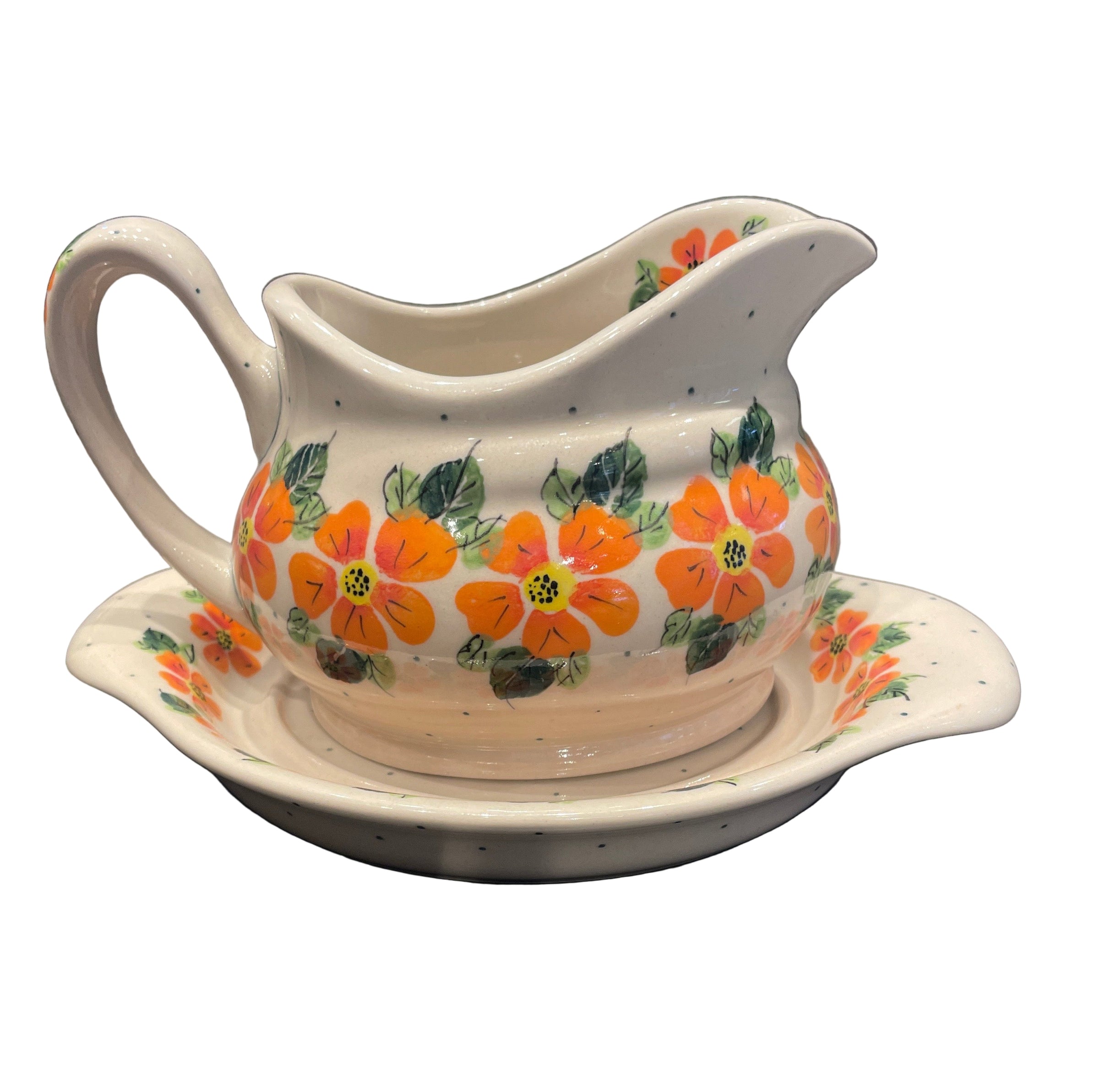 Polish Pottery, Bolesławiec,SOSJERKA,GRAVY BOAT,SO101,Ania