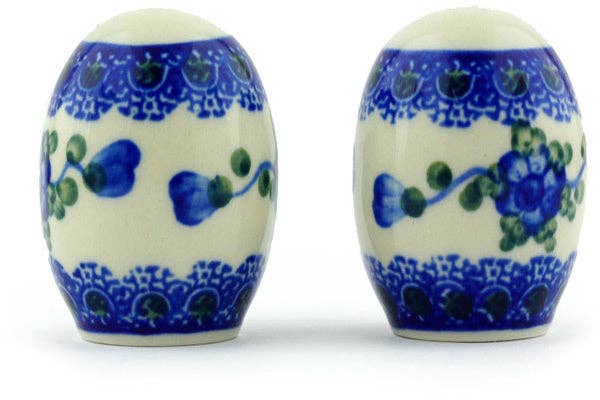 Salt and Pepper Set 2" Blue Poppies Theme