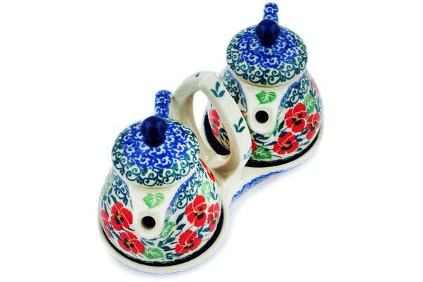 Seasoning Set 6" Red Pansy Theme