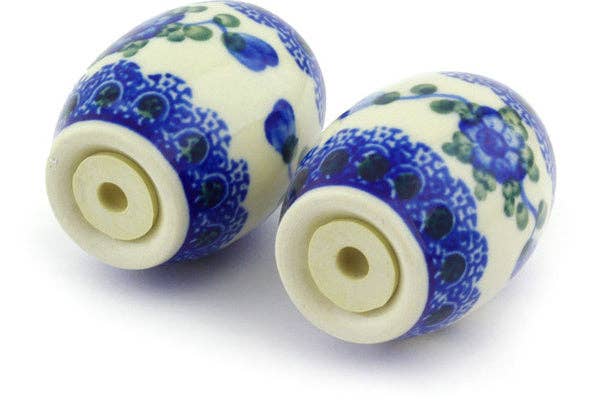Salt and Pepper Set 2" Blue Poppies Theme