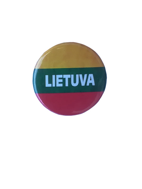 Tricolor round pin "Lietuva"