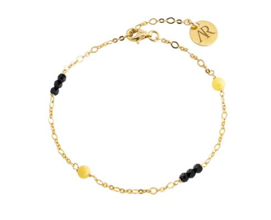 A beautiful bracelet with milky amber and onyx.
