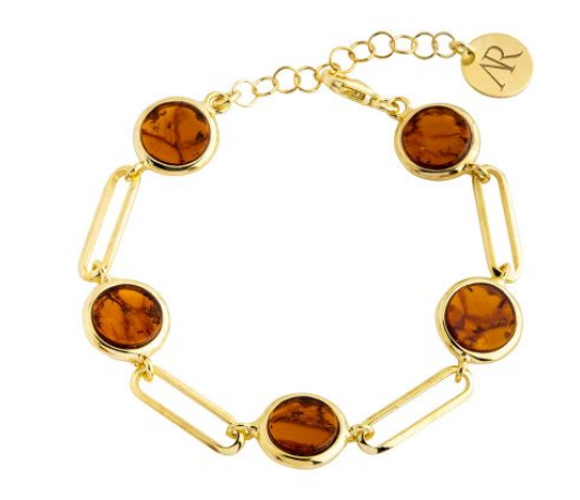 An extraordinary bracelet with cognac amber