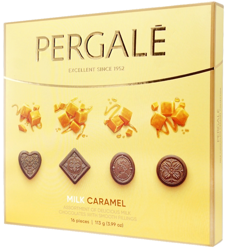 PERGALE , Chocolate Assorted Caramel Collection, LITHUANIA, 113G GIFT BOX