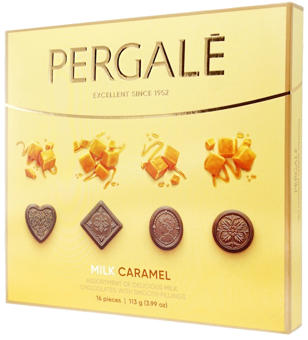 PERGALE , Chocolate Assorted Caramel Collection, LITHUANIA, 113G GIFT BOX