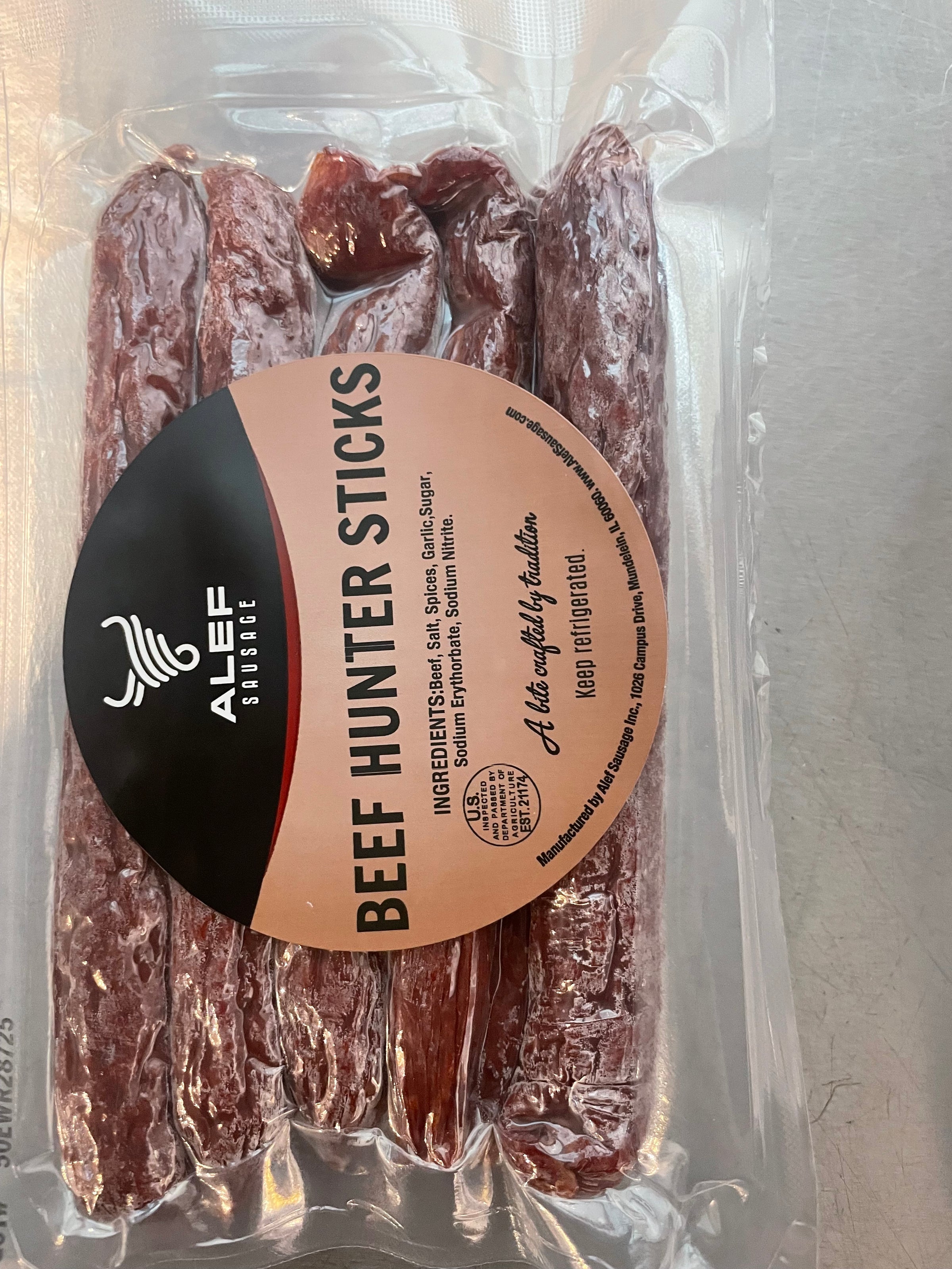 ALEF BEEF SALAMI HUNTERS STICKS  10oz