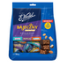 Blue packaging of E. Wedel Bajeczny Crunchy chocolate bars with colorful labels on a white background.